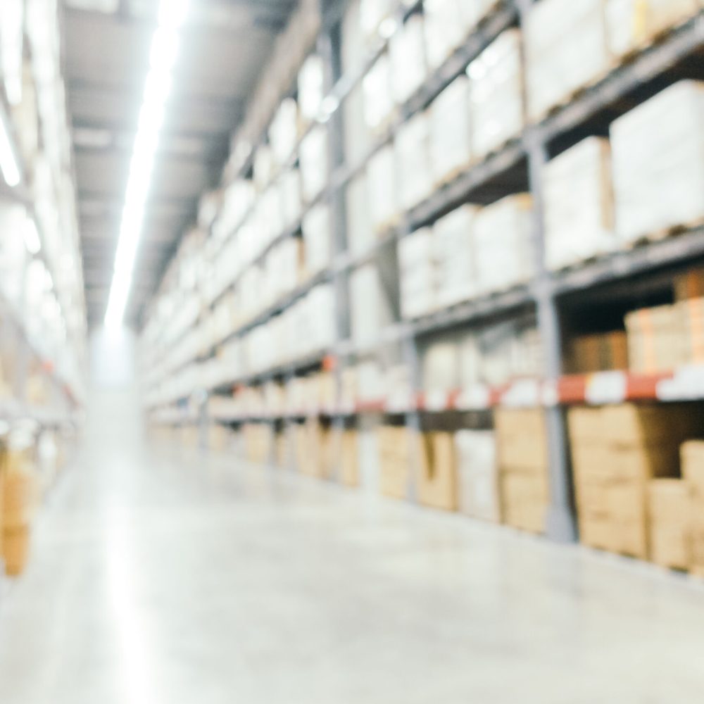 Abstract blur furniture decoration and warehouse store interior for background